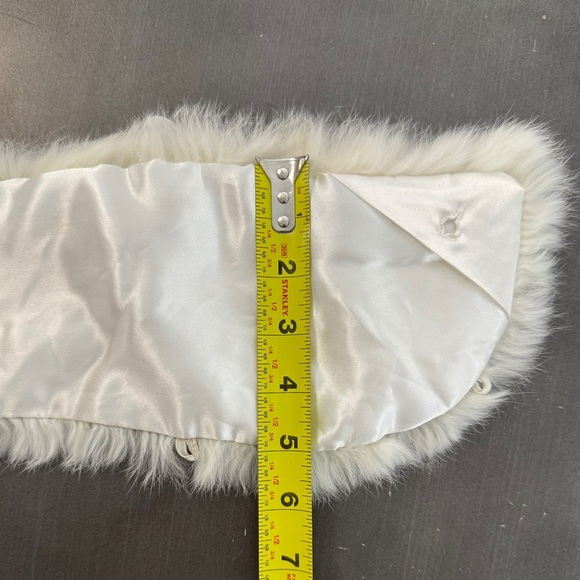 Vintage‎ Genuine Fox Fur Winter White Ivory Soft Dress Jacket Collar Wedding - Picture 8 of 16